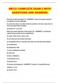 MB721 COMPLETE EXAM 2 WITH QUESTIONS AND ANSWERS 
