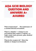 AQA GCSE BIOLOGY QUESTION AND ANSWERS A+ ASSURED