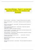   Aqa a level Biology - Topic 6 - survival and response questions and answers well illustrated.