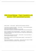 AQA A-level Biology - Topic 4 questions answers 100% guaranteed success.
