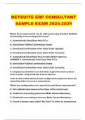 NETSUITE ERP CONSULTANT SAMPLE EXAM 2024-2025