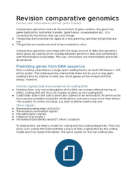 Samenvatting Elective year 3; comparative genomics