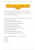 NC BLET Crime Prevention Practice  Exam |Question and Answer| 100%  Correct