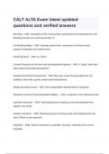 CALT ALTA Exam latest updated questions and verified answers