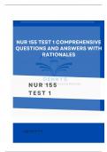 NUR 155 Test 1: Comprehensive Questions and Answers with Rationales