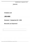  Company Law  LML4806  Semester 1 Assignment 02 - 2022  Mercantile Law Department