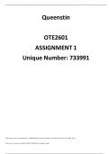OTE2601 ASSIGNMENT 1