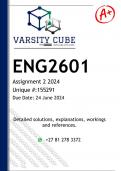 ENG2601 Assignment 2 (DETAILED ANSWERS) 2024 - DISTINCTION GUARANTEED