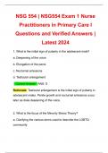 NSG 554 | NSG554 Exam 1 Nurse Practitioners in Primary Care I Questions and Verified Answers | Latest 2024