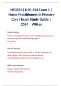 NSG554| NSG 554 Exam 1 | Nurse Practitioners in Primary Care I Exam Study Guide | 2024 | Wilkes