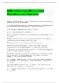 Differential Equations Exam Questions and Answers 