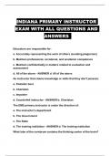 INDIANA PRIMARY INSTRUCTOR EXAM WITH ALL QUESTIONS AND ANSWERS 