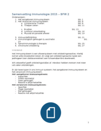 Samenvatting Immunologie 2015 - BFW2