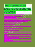 AQ A GCSE BIOLOGY PAPER 2 QUESTIONS AND ANSWERS. methods must be found to feed all people on Earth - Sustainable