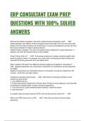 ERP CONSULTANT EXAM PREP QUESTIONS WITH 100% SOLVED ANSWERS!!