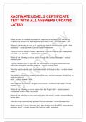 XACTIMATE LEVEL 2 CERTIFICATE TEST WITH ALL ANSWERS UPDATED LATELY