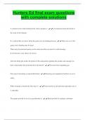 Hunters Ed final exam questions  with complete solutions