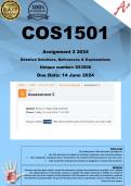 COS1501 Assignment 2 (COMPLETE ANSWERS) 2024 (653506) - 14 June 2024