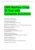 CBR Warfare Chap 23 Test with Complete Solutions 