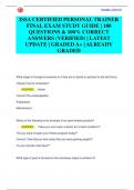 ISSA CERTIFIED PERSONAL TRAINER  FINAL EXAM STUDY GUIDE | 180  QUESTIONS & 100% CORRECT  ANSWERS (VERIFIED) | LATEST  UPDATE | GRADED A+ | ALREADY  GRADED