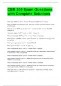 CBR 309 Exam Questions with Complete Solutions 