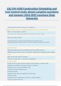 LSU CM 4100 Construction Scheduling and Cost Control study ahead complete | questions and answers 2024-2025 |Louisiana State University