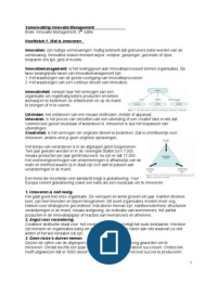 Samenvatting gehele boek: Innovatiemanagement 3e druk (Eelko Huizingh) 2015