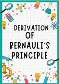 Bernauli's Principle derivation Mechanical Properties of Fluids 