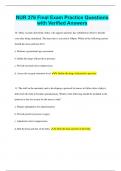NUR 376 Final Exam Practice Questions  with Verified Answers