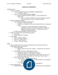 10. Duties of Trustees I