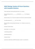 MCAT Biology: Systems EK Exam Questions  with Complete Solutions