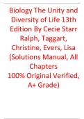 Test Bank For Biology The Unity And Diversity of Life 13rd Edition By  Cecie Starr, Ralph Taggart, Christine Evers, Lisa Starr