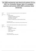 CM 3200 mechanical and electrical systems CM (A) 3201 for Christofer Harper Quiz # 4 complete question and answer 2024-2025 Louisiana State University