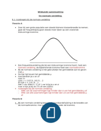 Wiskunde Samenvatting: De Normale Verdeling