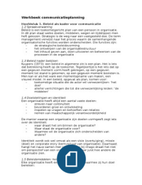 Werkboek communicatieplanning, samenvatting