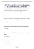 J375 Strategic Management Questions  & Correct Answers | Grade A+