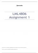 LML4806 Assignment 1 (ANSWERS) Semester 2 2023 - DISTINCTION GUARANTEED Answers, guidelines, workings and references