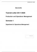  Tutorial Letter 201/1/2020  Production and Operations Management    Semester 1  Department of Operations Management