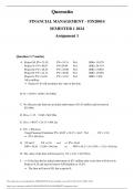 FINANCIAL MANAGEMENT – FIN20014 SEMESTER 1 2024 Assignment 1