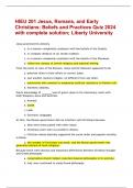 HIEU 201 Jesus, Romans, and Early Christians: Beliefs and Practices Quiz 2024 with complete solution; Liberty University