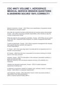 CDC 4N071 VOLUME 1. AEROSPACE MEDICAL SERVICE MISSION QUESTIONS & ANSWERS SOLVED 100% CORRECT!!