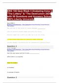 ENG 102 Quiz Week 3 Analyzing Irony in "The Lottery" & "The Destructors 2024 with 50 Questions and Answers Solved 100%;Liberty University