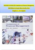 SOLUTION MANUAL For McGraw Hill Foundations of Financial Management 18th Edition by Stanley Block, Geoffrey Hirt, Bartley Danielsen, Verified Chapters 1 - 21 Complete Newest Version
