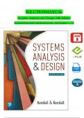 SOLUTION MANUAL For Kendall, Systems Analysis and Design 10th Edition by Kendall Kenneth and Julie Kendall, All Chapters 1 - 16, Complete Newest Version