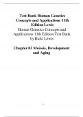 Test Bank Human Genetics Concepts and Applications 11th Edition Lewis Human Genetics Concepts and Applications 11th Edition Test Bank by Ricki Lewis