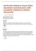 HLTH 501 Midterm Exam 2024 Questions and Answers with complete solutions; Liberty University