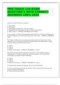 PRO TOOLS 110 EXAM QUESTION 5 WITH CORRECT ANSWERS 100% 2024