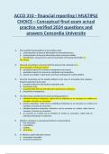 ACCO 310 - financial reporting I MULTIPLE CHOICE—Conceptual final exam actual practice verified 2024 questions and answers Concordia University