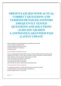 NRFSP EXAM 2024 WITH ACTUAL  CORRECT QUESTIONS AND  VERIFIED DETAILED ANSWERS  |FREQUENTLY TESTED  QUESTIONS AND SOLUTIONS  |ALREADY GRADED  A+|NEWEST|GUARANTEED PASS  |LATEST UPDATE