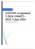 LSP1501 Assignment 5 2024 (184457) - DUE 3 July 2024